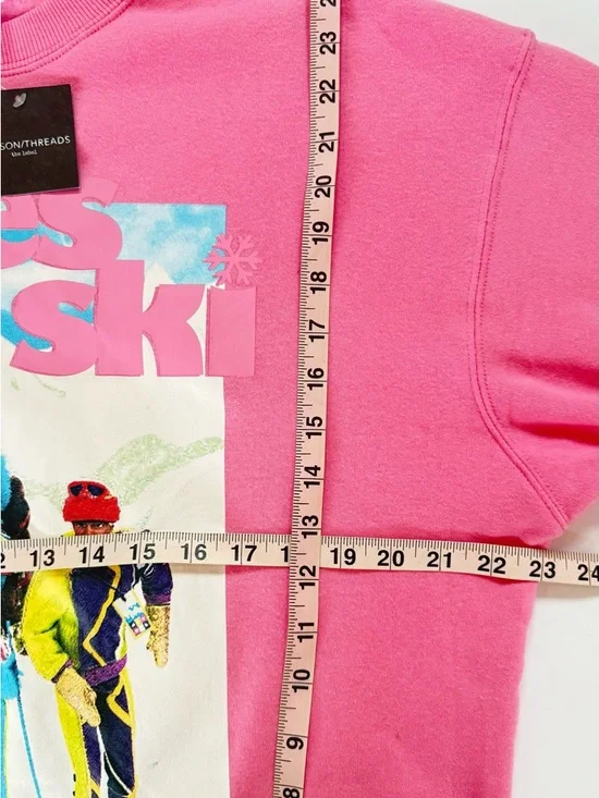 Oversized Barbie Pink Vintage Ski Graphic Sweatshirt - Picture 7 of 7
